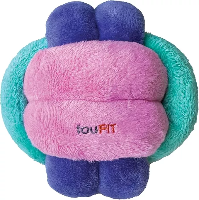 FOUFIT FouFouBrands Hide n Seek Knotted Snuffle Ball Treat Dispensing Nosework Toy for Dogs, Pink, Green Purple, Large