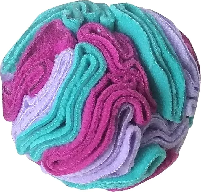 fouFIT Hide n Seek Snuffle Balls Nosework Toy for Dogs, Pink/Purple, Small 4″
