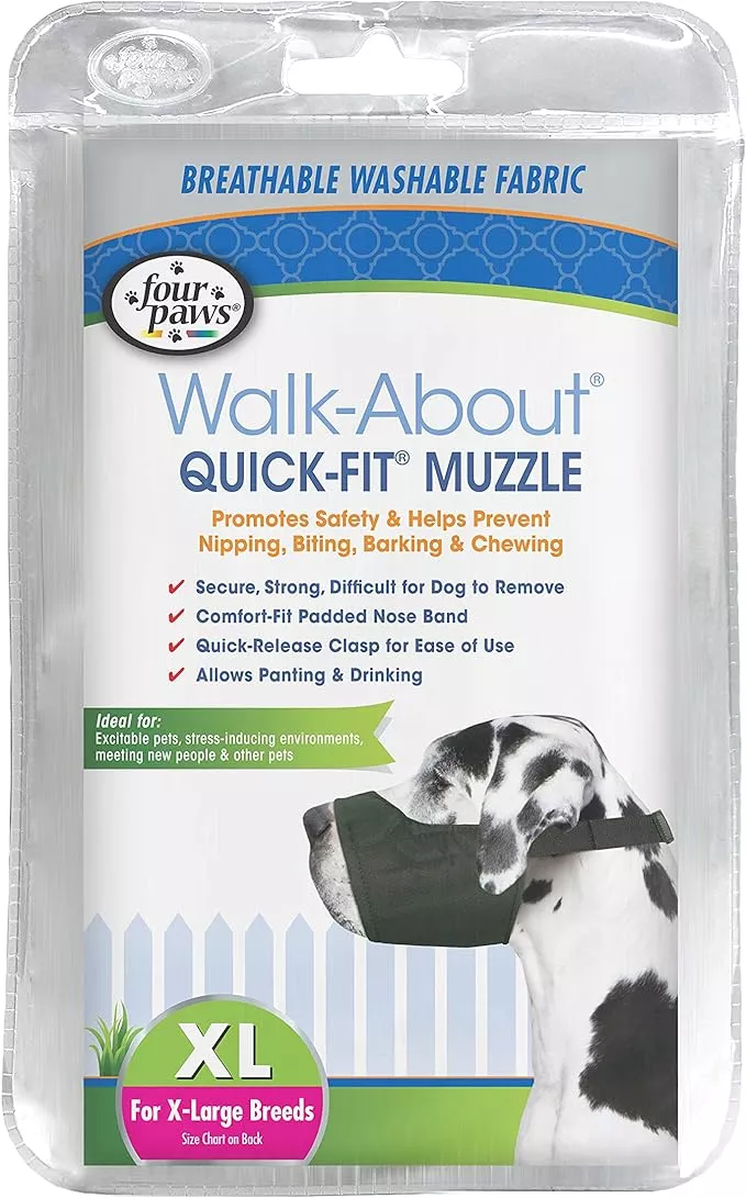 Four Paws Quick Fit Dog Muzzle, Black, Size 5