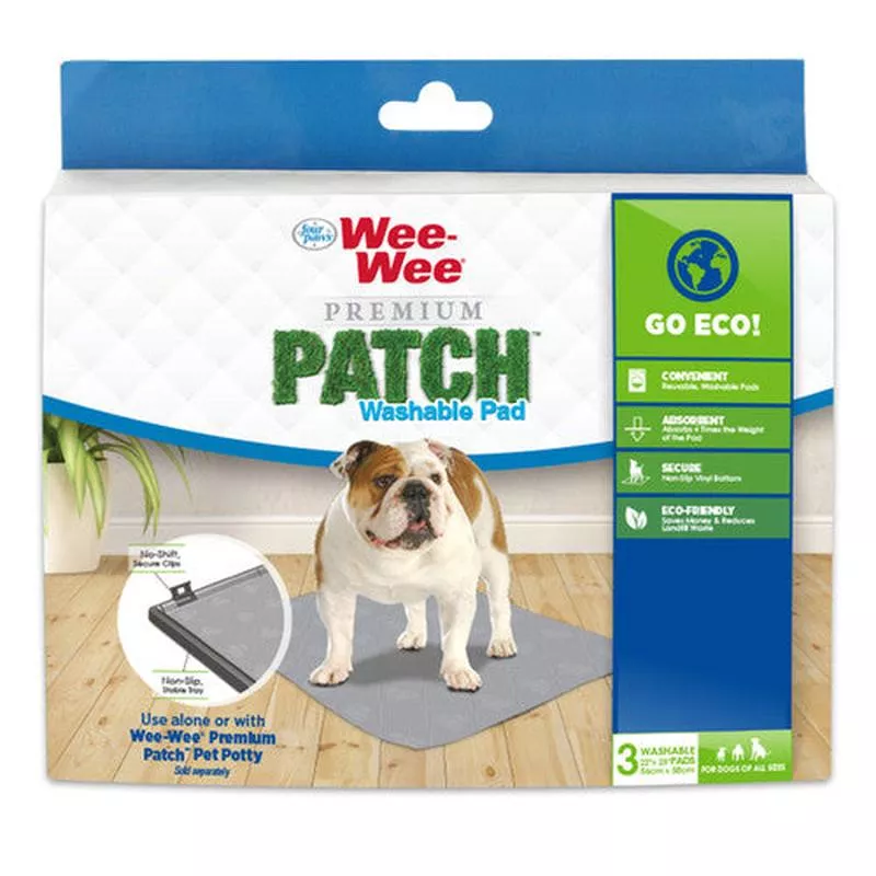 Four Paws Wee-Wee Premium Patch Reusable Pee Pad for Dogs, Premium Patch (Washable Pad) 24.5″ x 25.7″ (1 Count) – Default Title