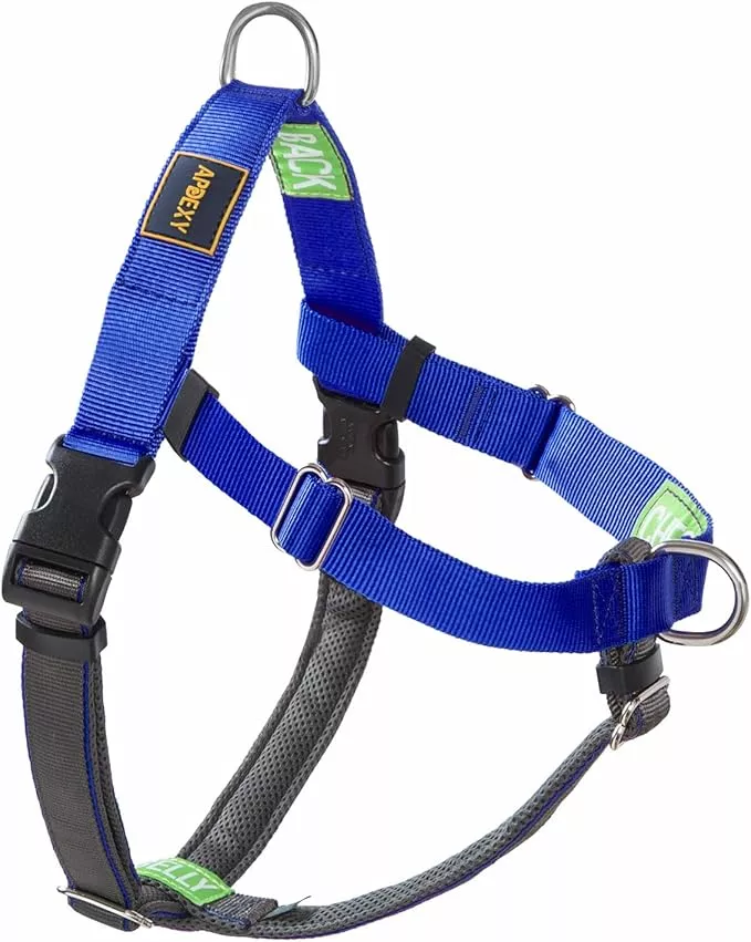 Freedom No Pull Dog Harness, Easy Walker, Stop Pulling with Two Stainless D-Rings, Comfortable, Sewn-in Instructions Tags for Easy Use, for Small Dogs Weight 25-35 lbs (Black, Small)