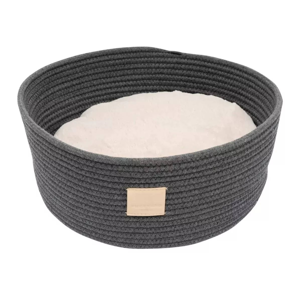 FuzzYard Life Rope Basket Bed Slate Grey