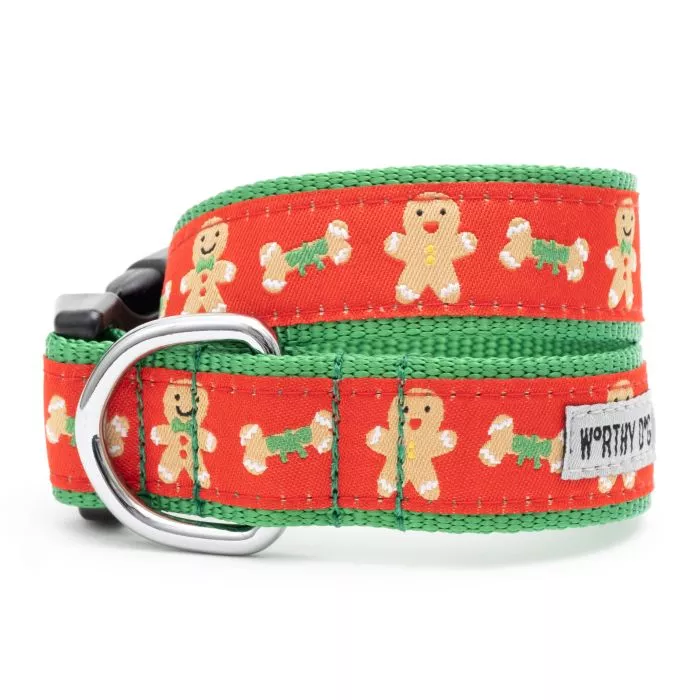 Gingerbread Bones Dog Collar