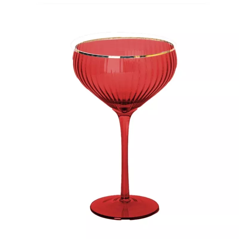 Glass Coupe Ribbed – Red