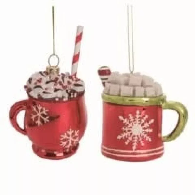 Glass Hot Cocoa Orn|Frappe&Cube Top