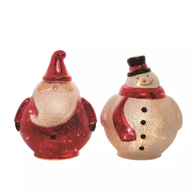 Glass Light Up|Santa&Snowman&Snowman