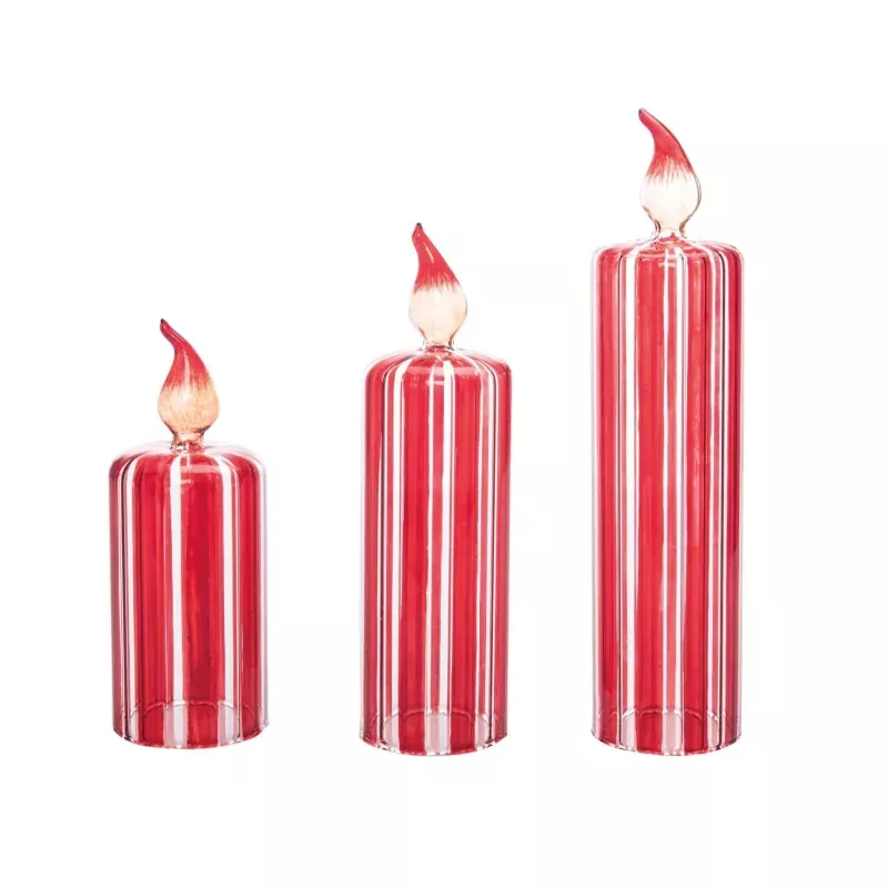 Glass Stripe Candle Decor|Large&Medium&Small