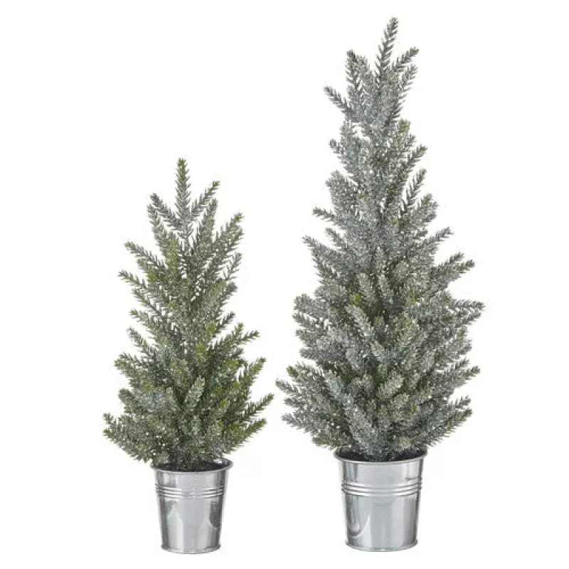 Glittered Tree in Bucket|Large&Small