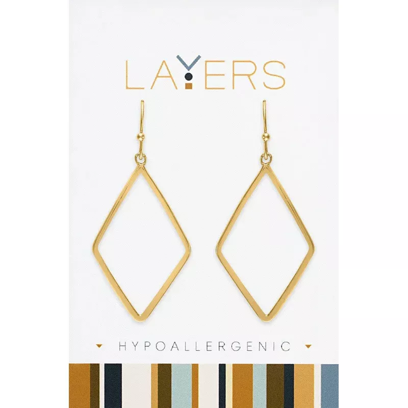 Gold Geometric Dangle Layers Earrings