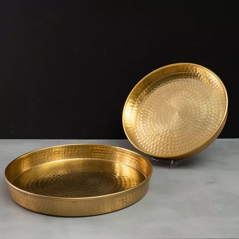 Gold Hammered Tray – Sold Individually