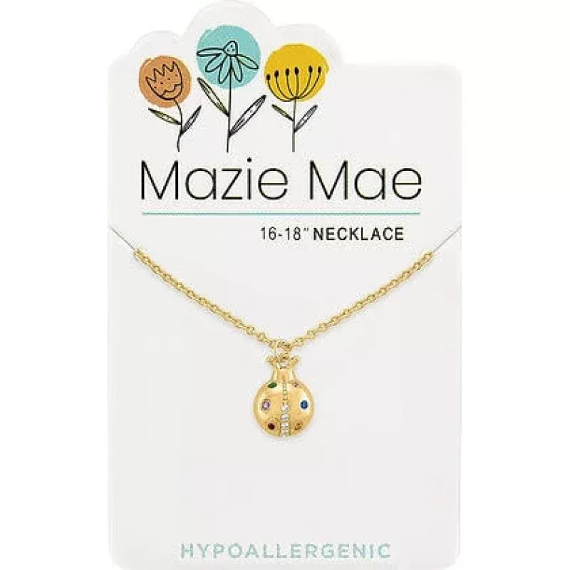 Gold Ladybug Mazie Mae Necklace