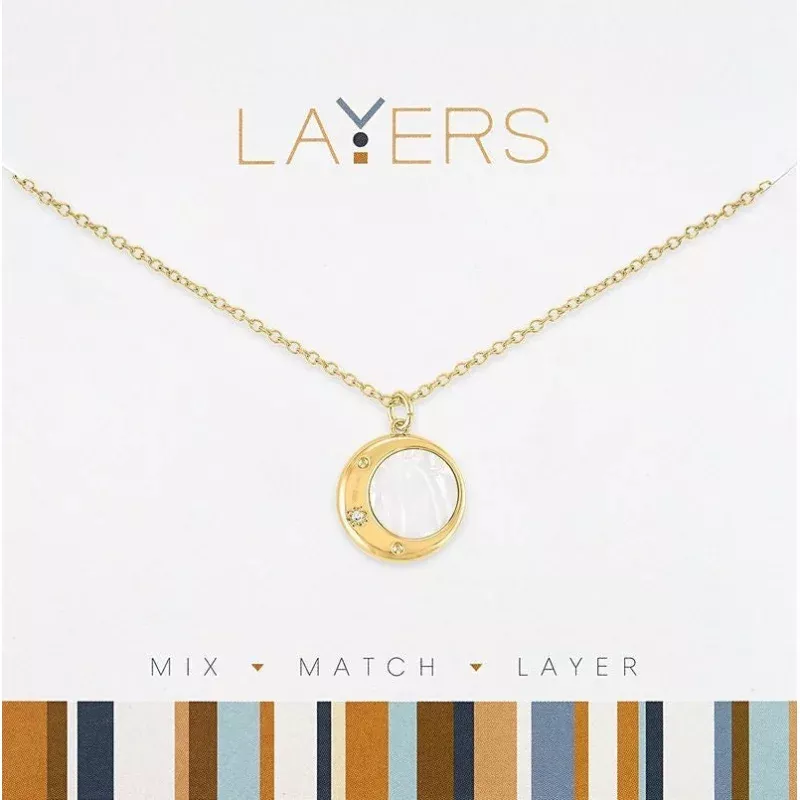 Gold Lunar Moon Layers Necklace