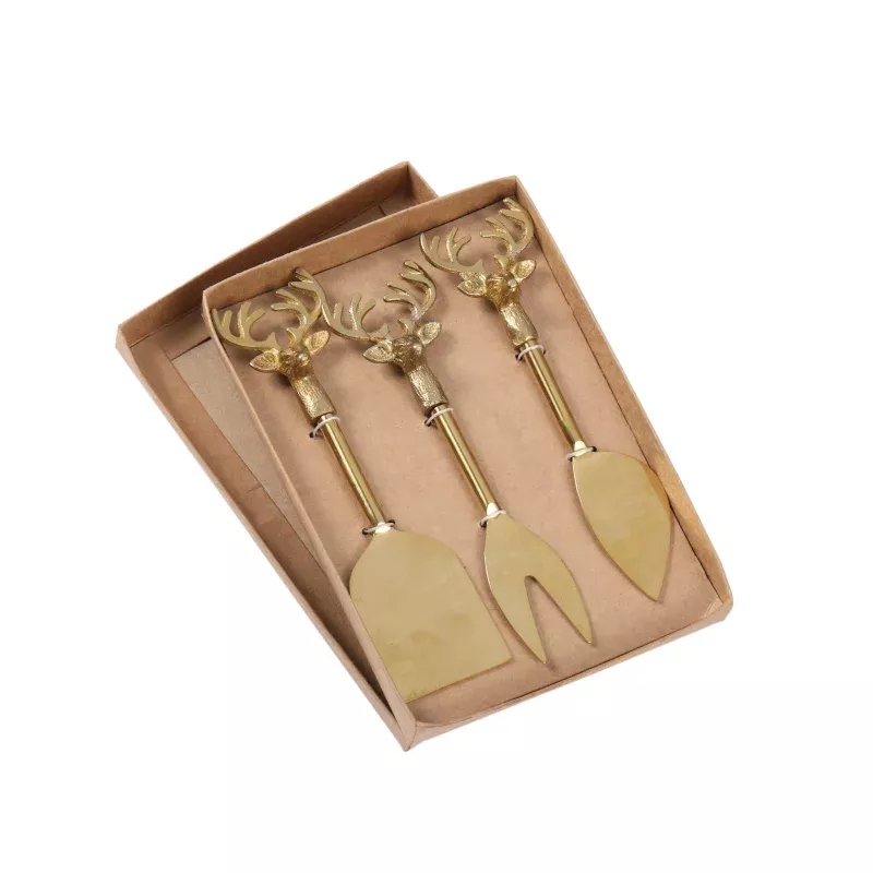 Gold Reindeer Cheese Servers – Sold as Set