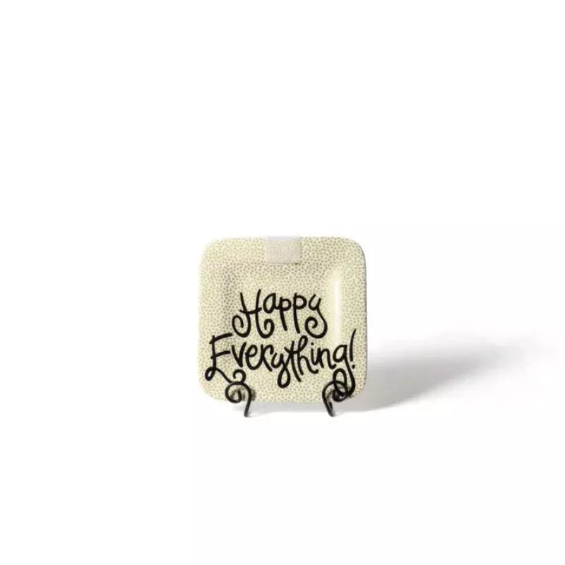 Gold Small Dot Mini Happy Everything! Square Platter