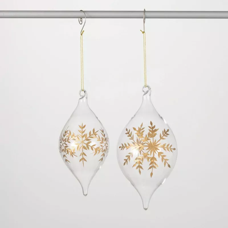 Gold Snowflake Onion Ornaments