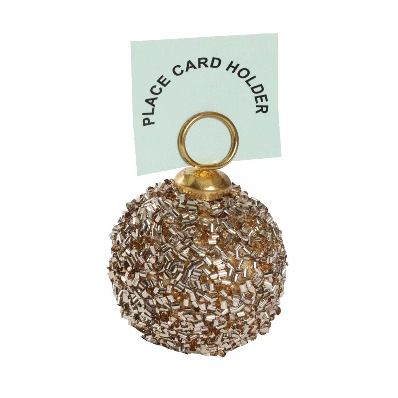 Golden Beaded Card Holder