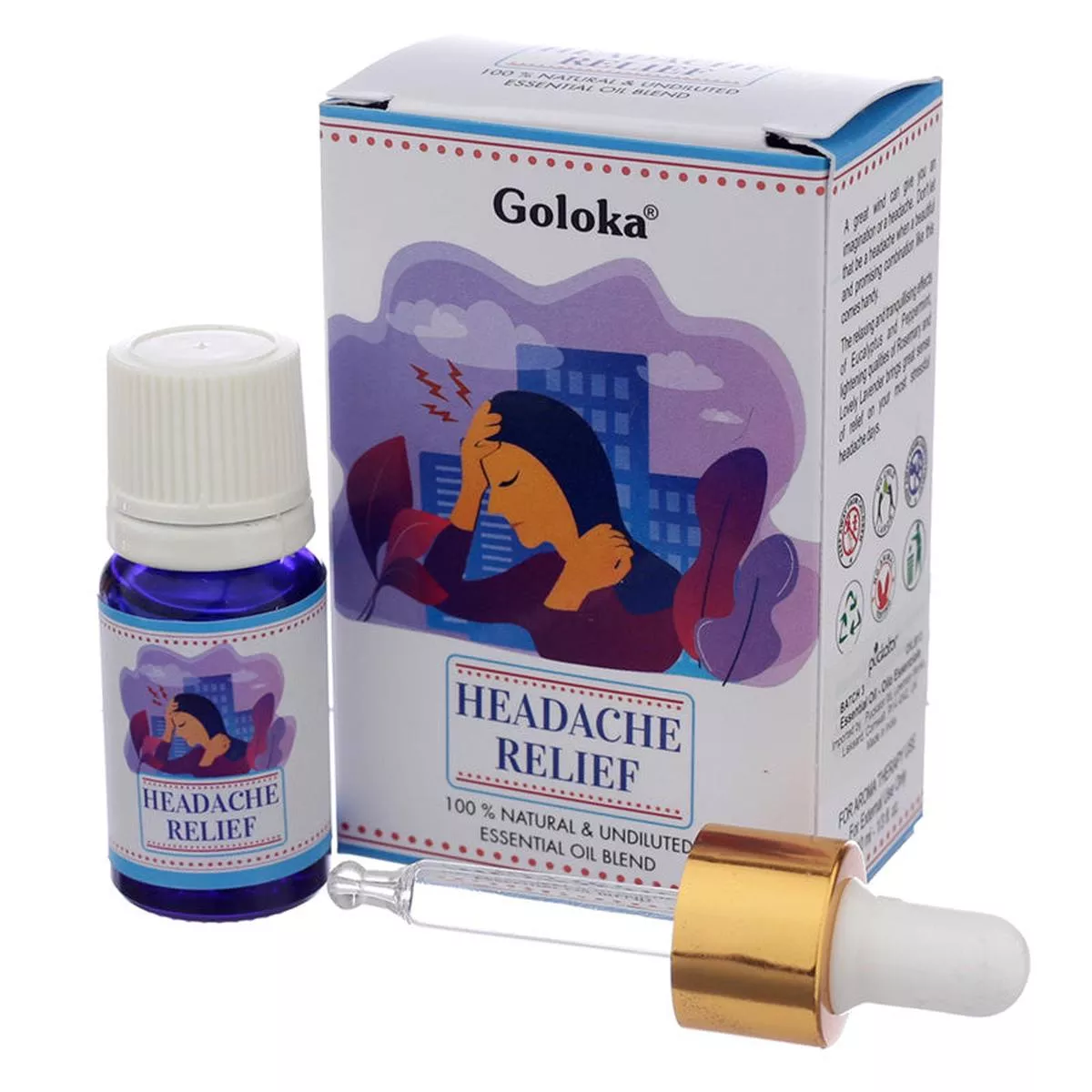 Goloka Blends Essential Oil 10ml – Headache Relief