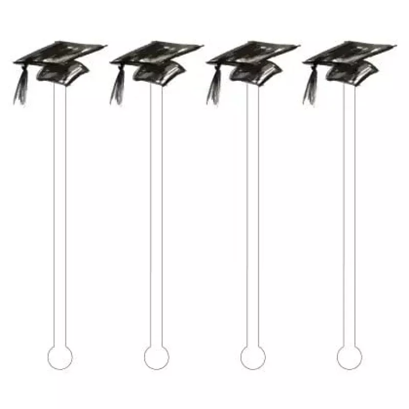 Graduation Cap Acrylic Stir Sticks