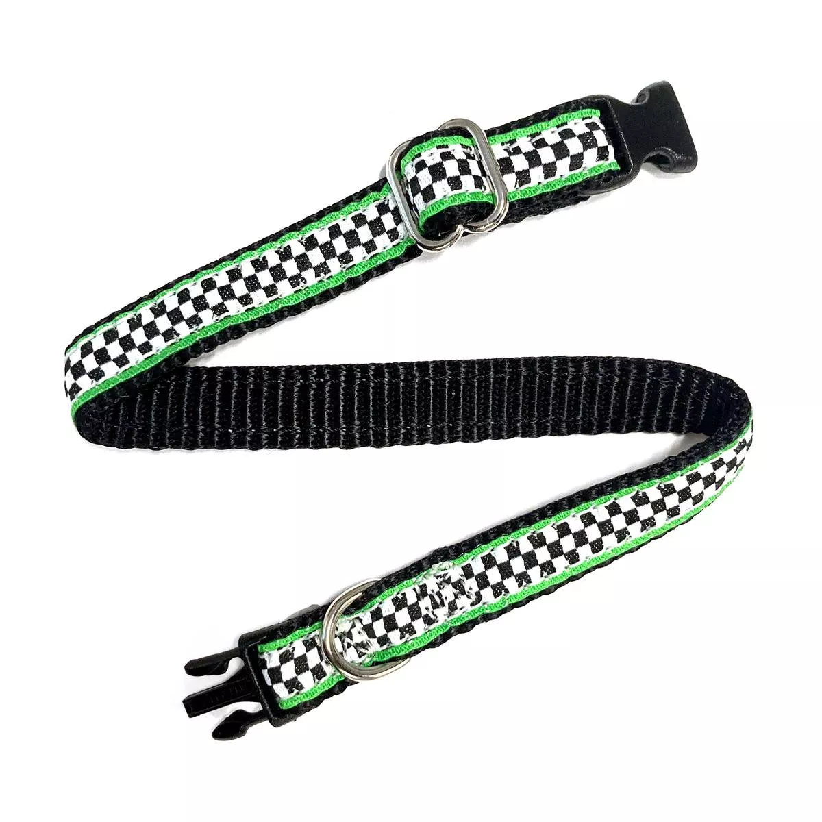 Green Checkered Cat Collar