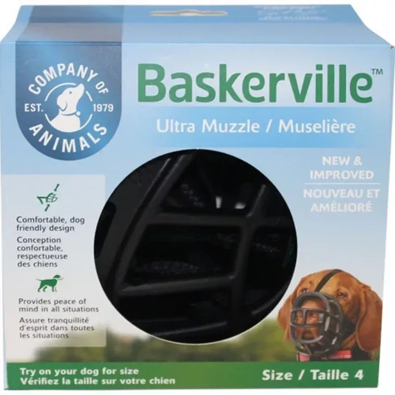 Halti, Baskerville Ultra Moldable Muzzle, Size 4,Black