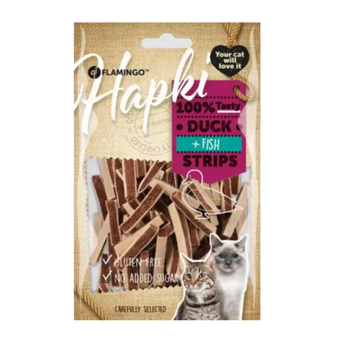 HAPKI DUCK & COD STRIPS 85G