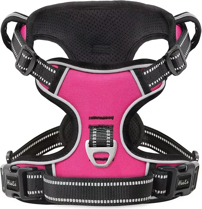HEELE Dog Harness Dog Harness Small Dog No Pull Harness with Soft Handle Reflective Harness Adjustable, Black, XS