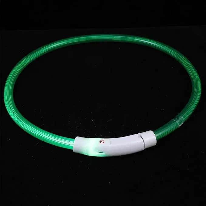 HEMOTON Glowing Pet Collar USB Rechargeable LED Dog Collar 70cm Adjustable Night Safety Pet Accessory for Dogs