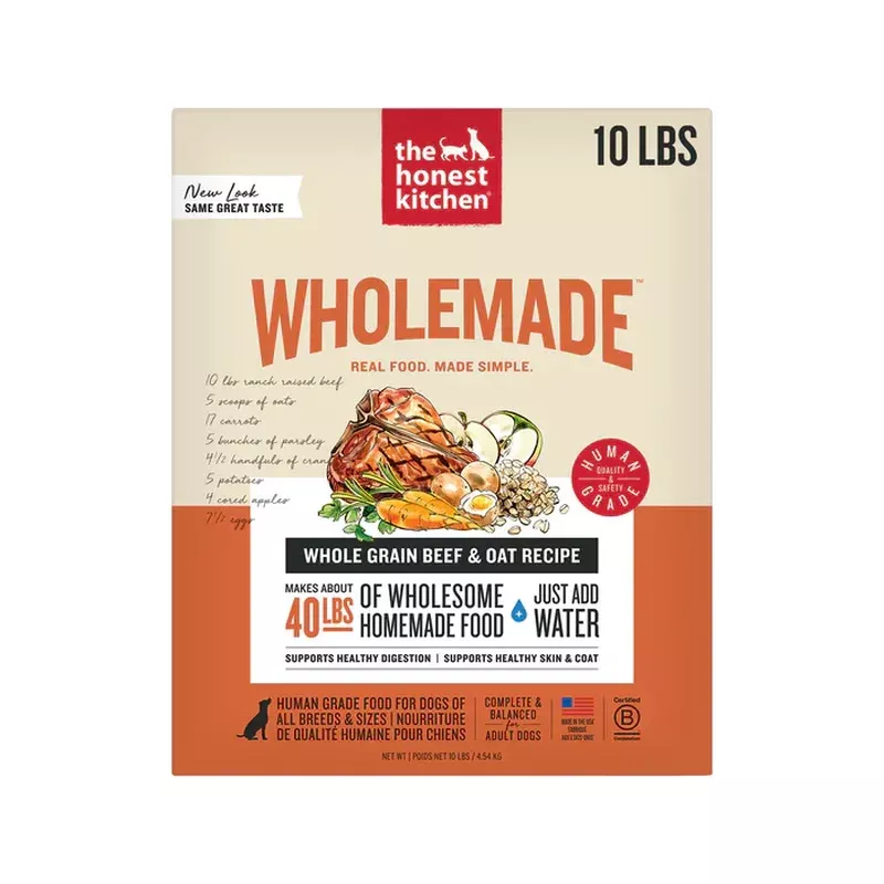 The Honest Kitchen Wholemade Whole Grain Beef & Oat – 10lb