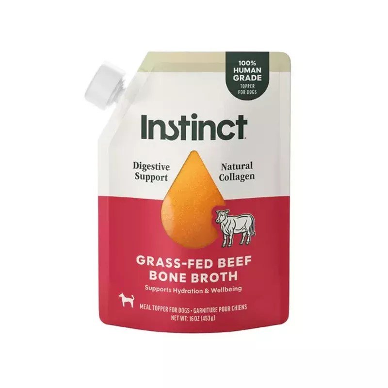 Instinct Grass-Fed Beef Bone Broth For Dogs Meal Topper, 16-oz Pouch