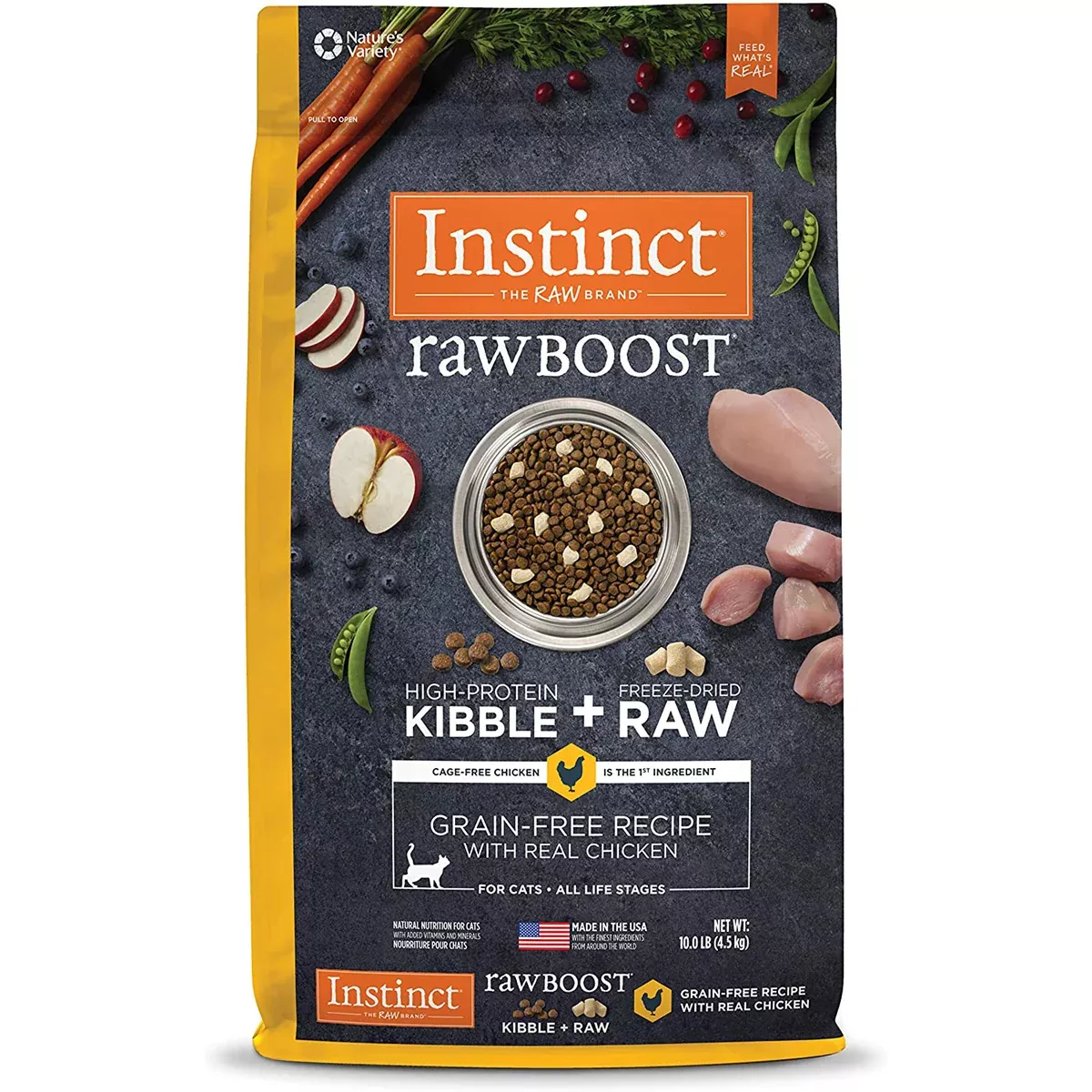 Instinct Raw Boost Kibble + Raw Dry Cat Food – Real Chicken – 10lb Bag
