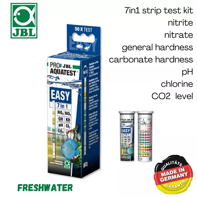 JBL Proaqua Easy 7in1 Test Strip (pH, KH, GH, NO2, NO3, Cl, CO2) 50 test