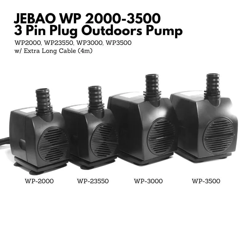 JEBAO Outdoors Water Pump (4m Weather Proof Cable) – 2000-5000(L/Hr)