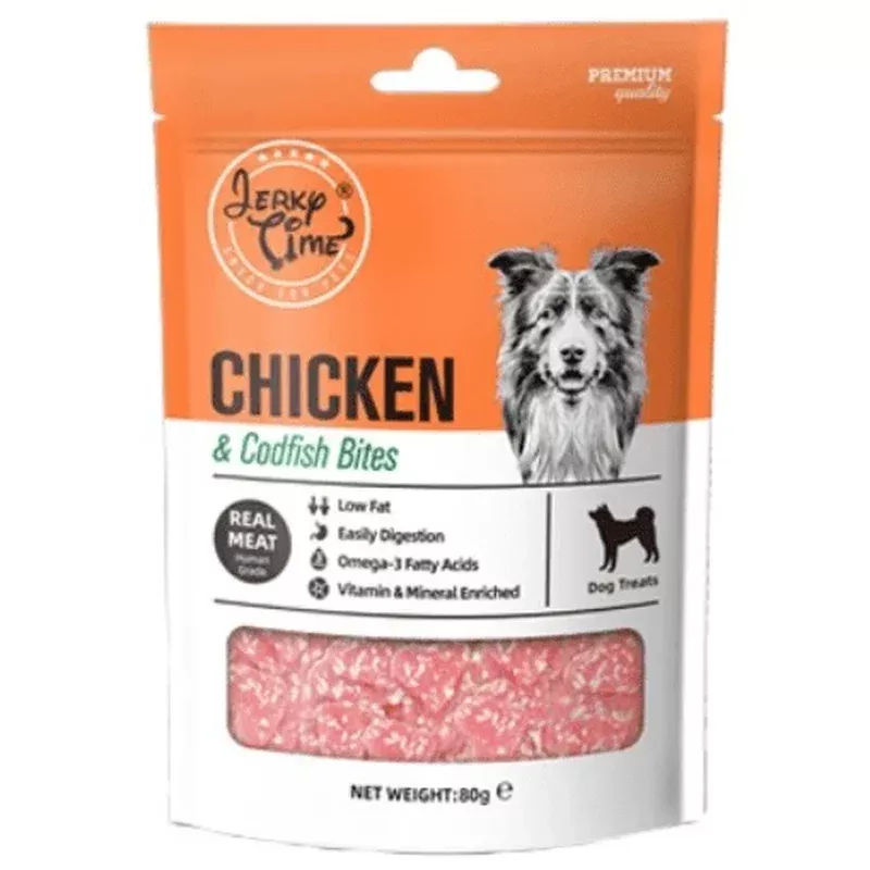 Jerky Time – Chicken & Cod Fish Bites 80gr