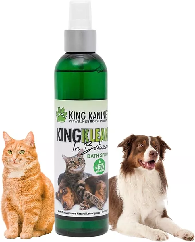 King Kanine Dog Deodorizing Spray – King Klean in Between Natural Pet Deodorizing Spray – Long-Lasting Fresh Scent – Neutralizes Strong Odor and Kills Bacteria – Eco-Friendly – 8oz