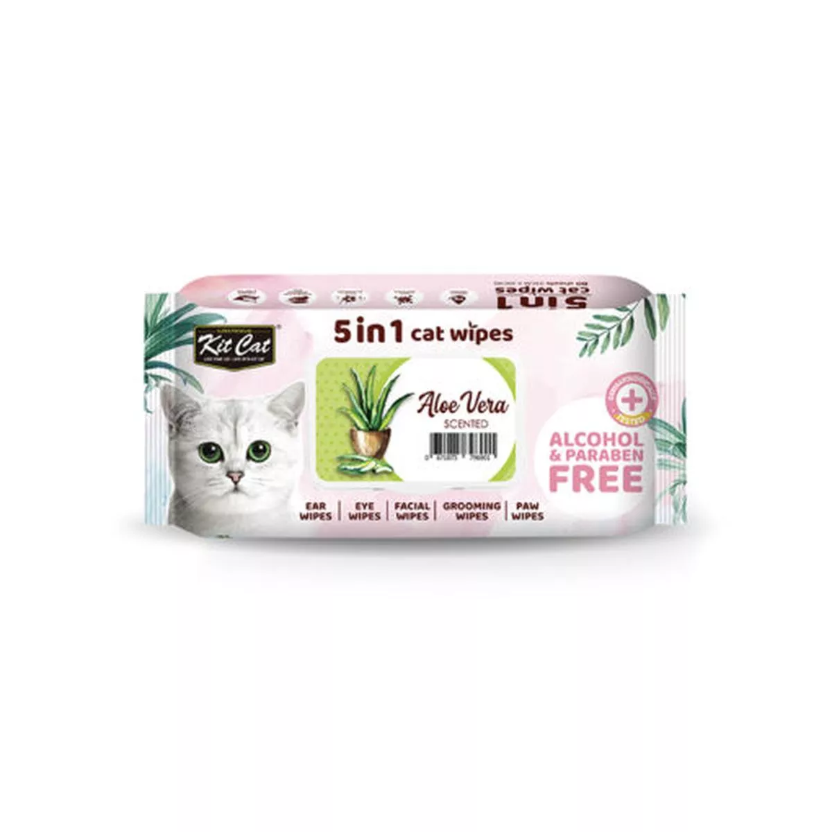 Kit Cat 5 in1 Cat Wipes 80pcs(Aloe Vera)