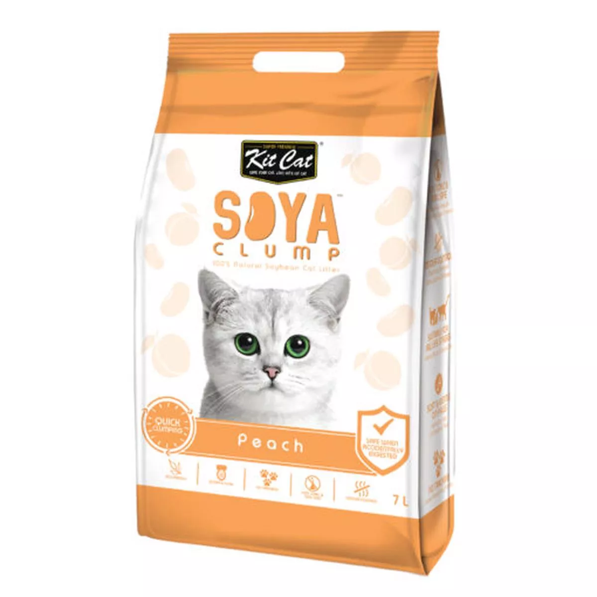 Kit Cat SoyaClump Soybean LitterPeach 7L