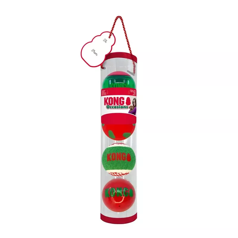 KONG Holiday Occasion Balls – 4 Pack Medium