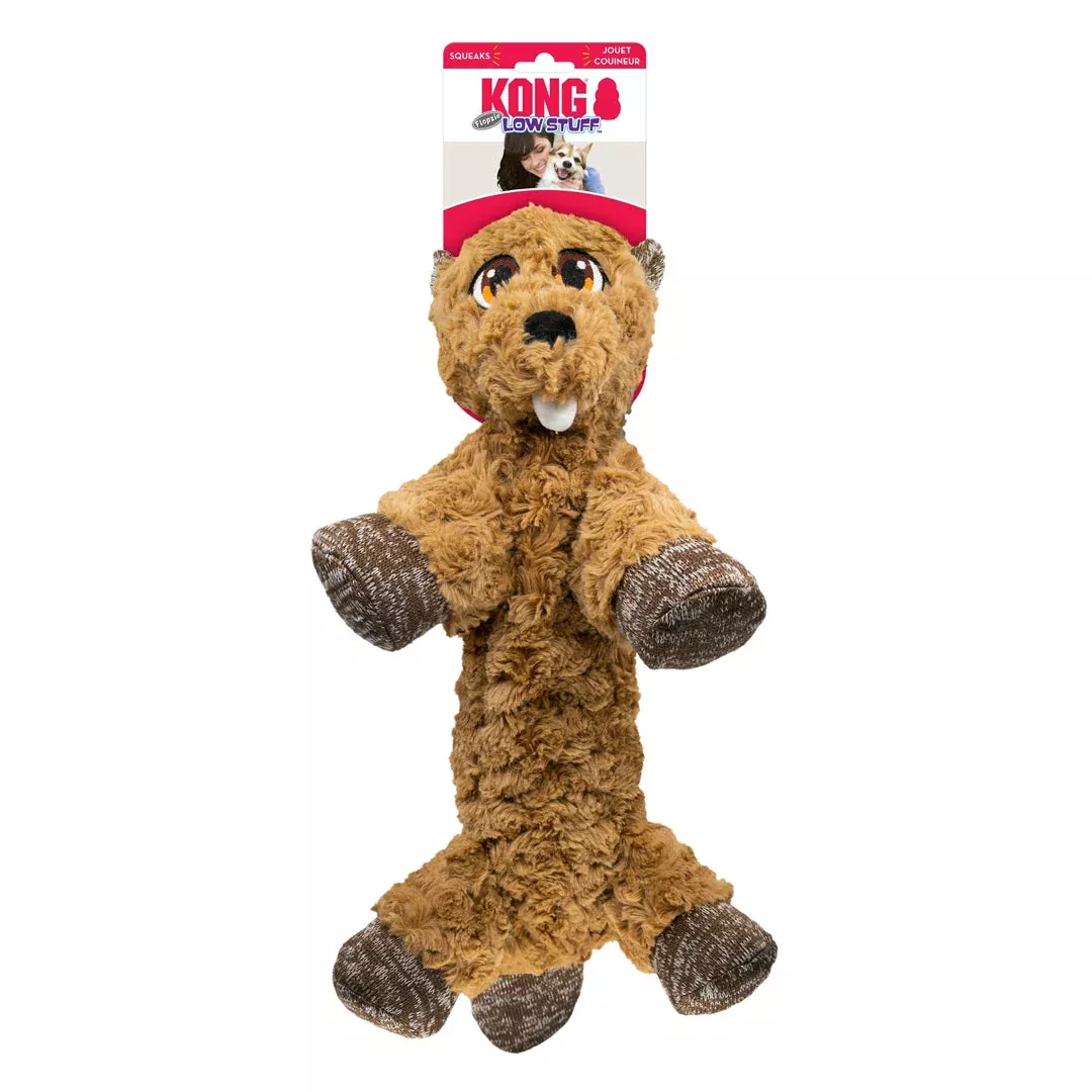 KONG Low Stuff Flopzie Beaver Dog Toy Medium