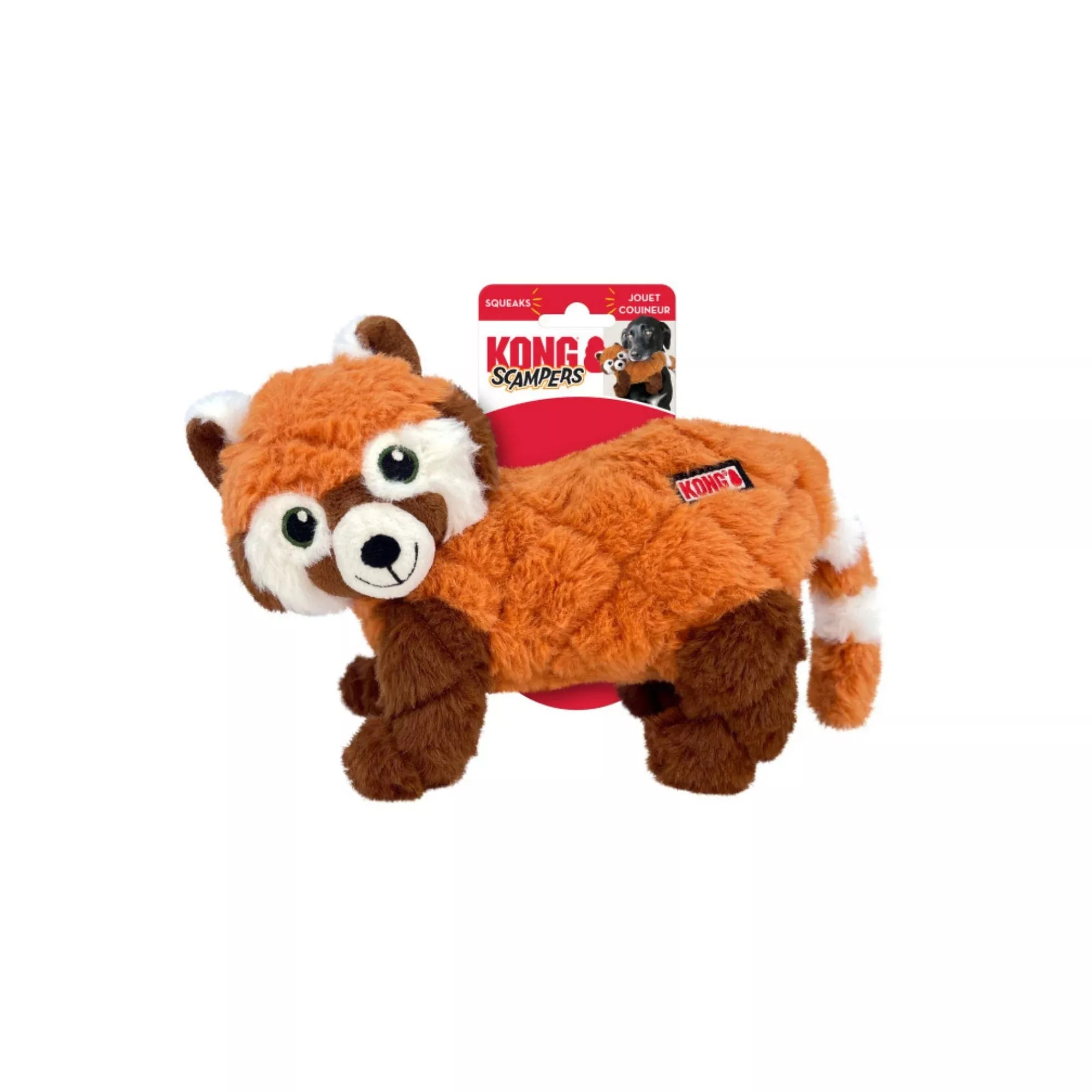 KONG Scampers Red Panda Dog Toy Medium