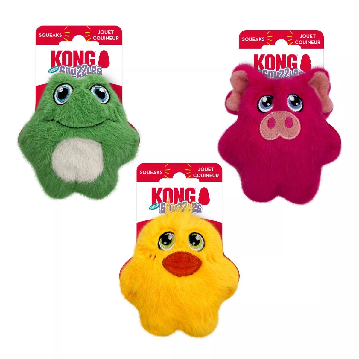 KONG Snuzzles Mini Plush Dog ToyPig, Duck & Frog