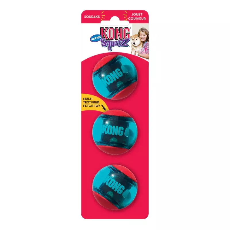 Kong Squeezz Action Ball 3pk