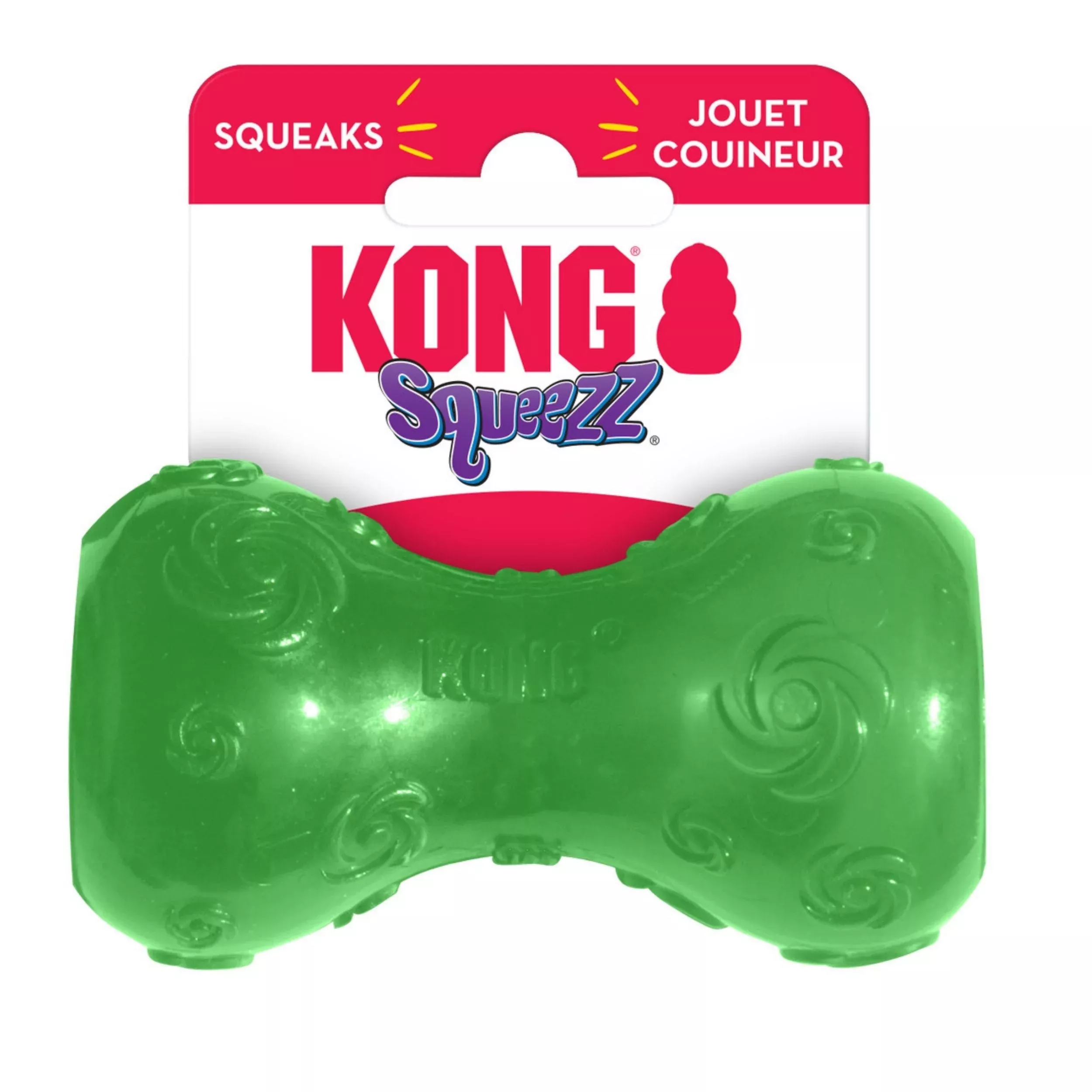 KONG Squeezz Dumbbell Dog Toy Assorted Color Small