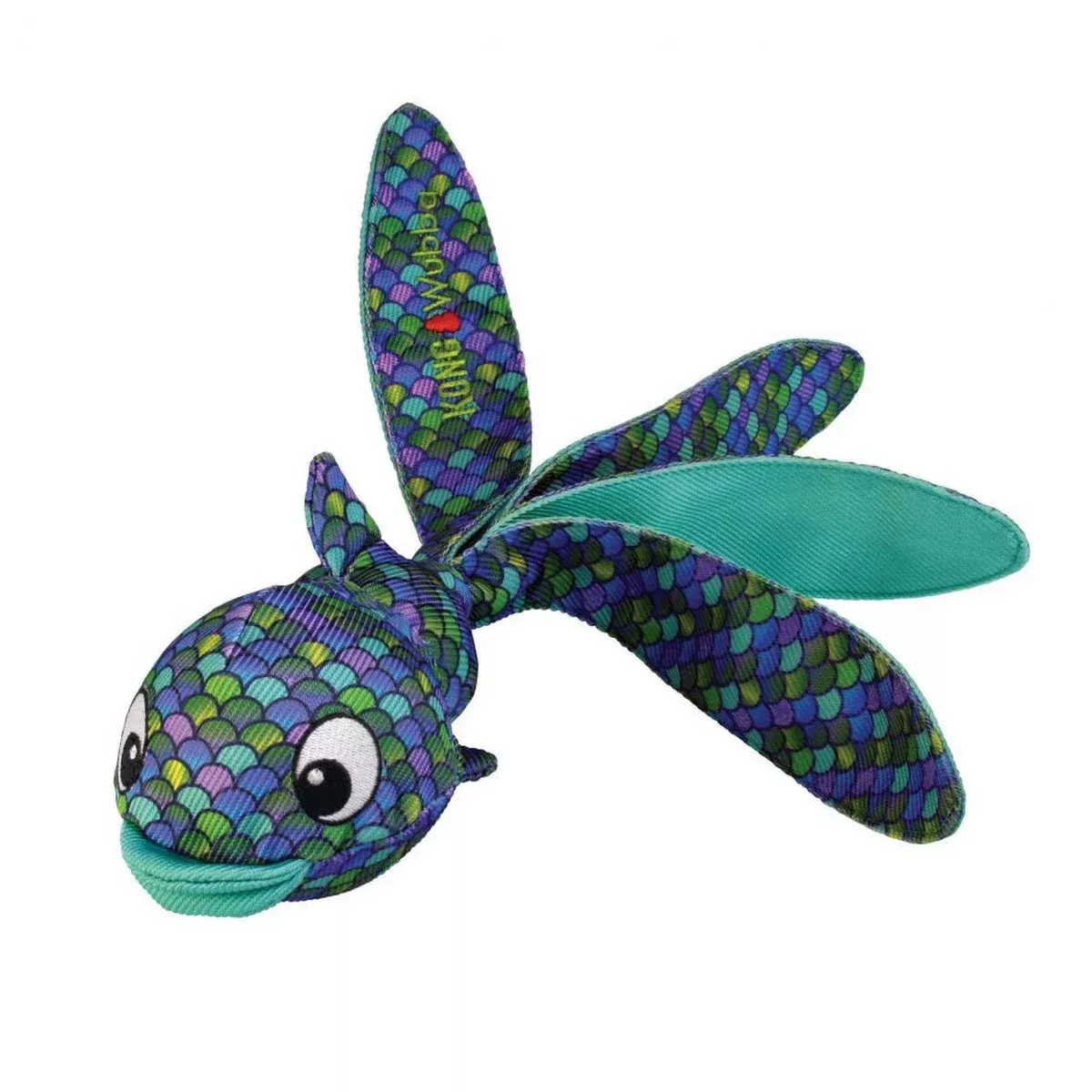 KONG Wubba Finz Blue Dog Toy Small