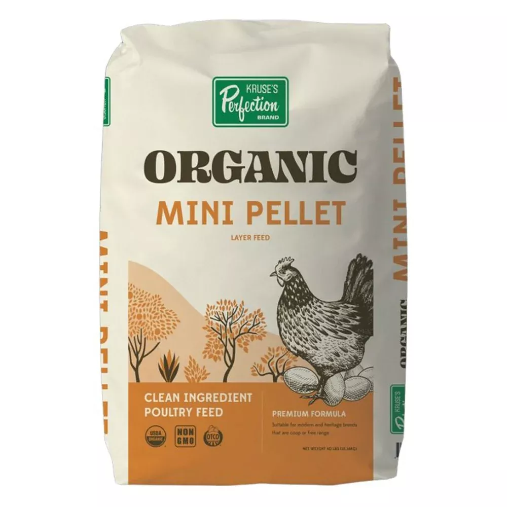 Kruse’s Perfection Organic Layer Chicken Feed – Mini Pellets – 40lb Bag