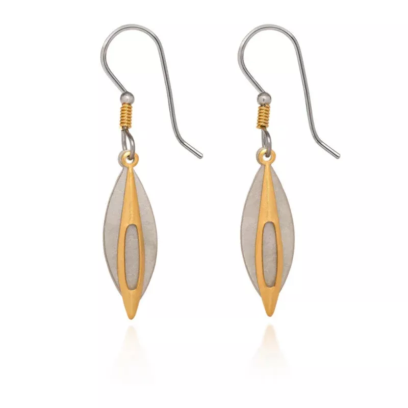 Layered Shapes & Wire Wrap Earrings
