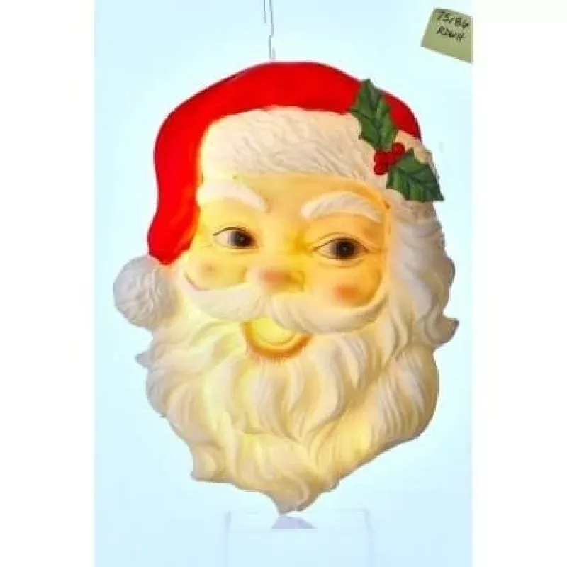 Led/Bty/Tmr Rsn Winking Santa Wall Plaque