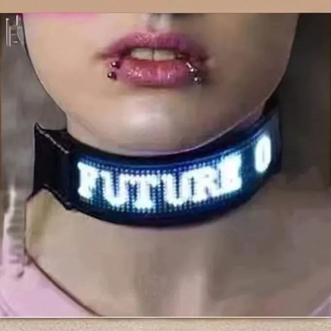 Led Dog Collar for App Programmable Text Flashing Light Up Cosplay Accessories- USB Rechargeable Hand and Leg Rings Cat Digital Pet Collar Weatherproof Fits for Small Medium Dog (Green LED)