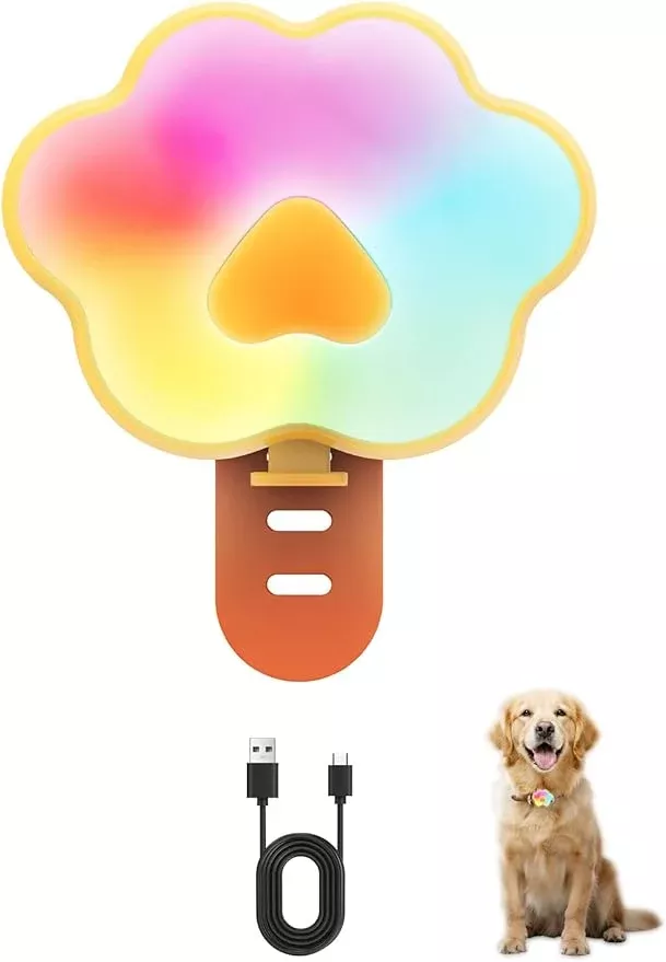 Lekereise Dog Lights for Night Walking, 6 Modes IPX5 Waterproof Dog Collar Lights Up Clip on, Rechargeable LED Pet Harness Collar Light Glow in The Dark Nighttime Camping Bike Accessories