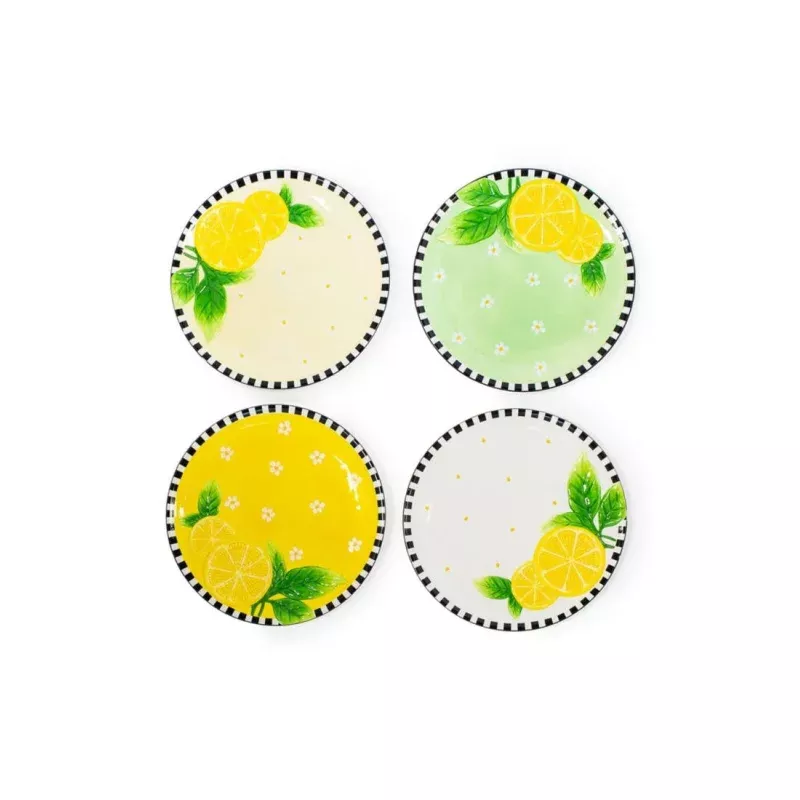Lemon Dessert Plates|Cream&White&Yellow