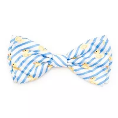 Light Blue White Stripe Rubber Duck Bow Tie